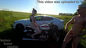 Hot pearl takes in ass big cock by biker - hard moto fuck