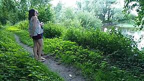 two girls stopped by the road and sat down to pee golden rain milf and lady