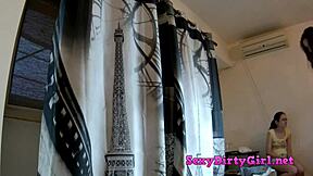 playing with my short jeans, putting them on and taking them off... so horny! 😏👖