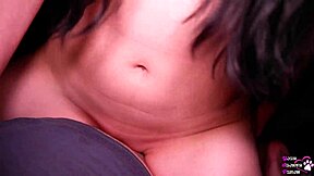 my girlfriend gives intense blowjob swallowing cum in bedroom