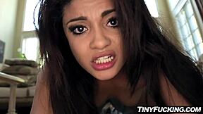 I hot exotic babysitter fucks lucky guy on sofa