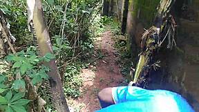 sex with plantain in the garden using oiled young body