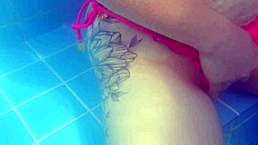 Can you handle risky public sex with a petite 18+ teen's tight wet pussy at the pool?