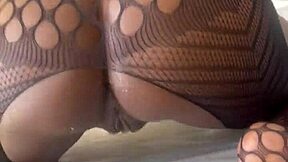 oh man, i-i'm this petite bubble butt girl just riding my dildo, feeling so wet and squirting everywhere