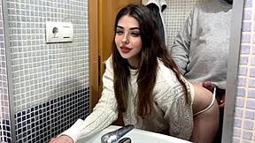 my landlord comes to collect rent while my boyfriend is in the kitchen, so landlord fucks me quick in the bathroom?