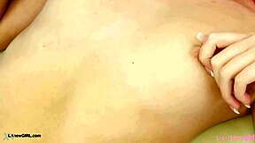 Blonde beauty with teen 18+ spirit poses on sofa for casting interview showing petite body in solo photoshoot moment.