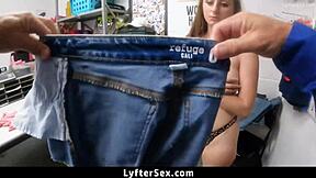 A YOUNG THIEF'S UNEXPECTED DEAL FOR A NIGHT OF PASSION WITH THE SECURITY GUARD!