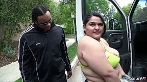 I picked up this fat chubby Mexican girl with huge ass and tits for interracial fuck.