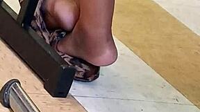 Ebony teen lightskin soles captured candidly