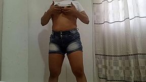 My step daughter dances sexy, getting naked with her wet pussy visible. She looks so juicy.