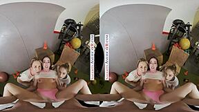 Can sexy babes Kyler Quinn and Paige Owens really tag team that gym stud?