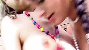 Why is Selina 18 rubbing and licking her lesbian friend's pussy with tongue for orgasm?