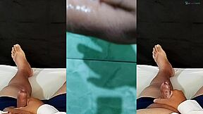 Fiquei excitado pensando na MINHA EX NAMORADA e bati uma punheta ficando com a mão toda gozada minha esposa não pode saber disso WATCH ON SHEER RED