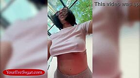 Naughty french teacher plays with shaved pussy and dildo!