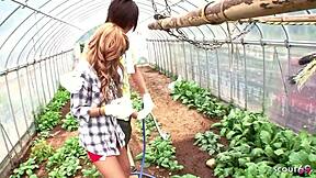 i tricked this japanese beauty tanned girl into risky outdoor creampie fuck with my classmate