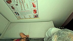 gynecologist fingers patient's tight ass and fucks her roughly