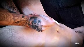 The horny teen gave a tight post-orgasm handjob to her stepbrother with a homemade cumshot massage.