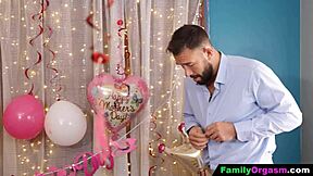 rubdown turns into assfucking with father-in-law and uncle using dildo on teen.