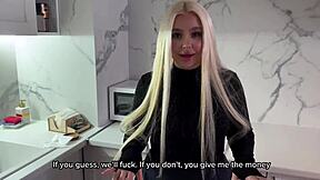 The young 18+ landlady in stockings hasn't had sex for ages. I end up fucking her instead of paying rent.