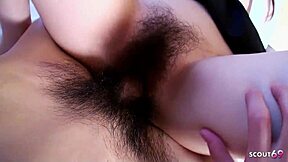 Petite japanese teen with small tits and big nipples at real uncensored jav pov amateur with creampie