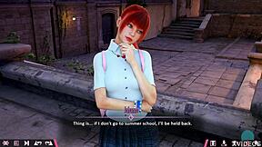 Double homework time with cute Johanna on a date! She's this petite redhead babe ready for roleplay game fun!