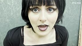 Horny goth Mavis Dracula uses her seductive charm to draw you into a playful cosplay adventure