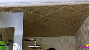 Amazing brunette with sexy body in shower