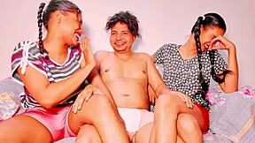 uttaran20 - stepsisters take turns riding stepbrother in ffm threesome