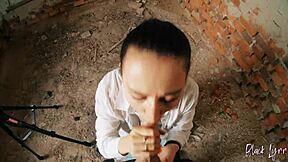 I can't believe this long haired teen 18+ facefucked me in that abandoned building