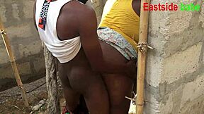 ebony chubby woman insisted to get fucked under the tank stand