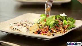 Dominant stepmom commands her stepteen 18+ to dive in and lick her wet pussy eagerly. They explore intense lesbian kissing and sucking in a heated roleplay session.