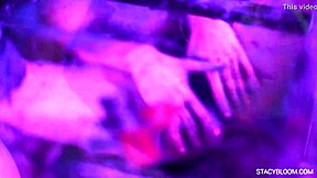 Horny Brunette Babe Poses In Lingerie And Masturbates With Dildo In Bathroom