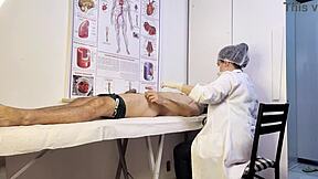 Patient Gets Hard For Naughty Nurse In Dirty Exam!