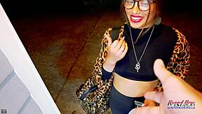 Athletic brunette Raelyn starts masturbating then sucks cock before intense pounding