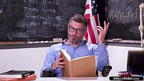 horny teacher fucking his petite student's hairy pussy hardcore with monster cock til she orgasms 🍆💦