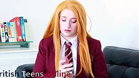 Victoria Greene gives jerk off instructions in her uniform for first time solo