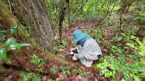 Why does this cute Thai girl pick mushrooms in the forest while secretly flashing?