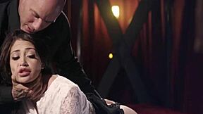 rich philanthropist dominates homeless petite teen with rough bdsm whipping and hardcore fucking in taboo fantasy