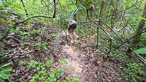 Why does this cute Thai girl pick mushrooms in the forest while secretly flashing?