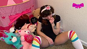 Super taboo ddlg abdl playtime with Dakota Marr in dp deepthroat dirty talk moaning intense orgasm solo masturbation vibrator toys wet pussy dripping