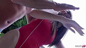 Slim Japanese Teen 18+ in Bikini Seduces Old Guys to First MMF 3some Uncensored JAV Sex