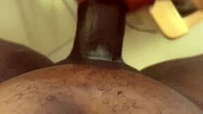 Sneak peak of BBC penetrating white pussy with toy in solo orgasm action