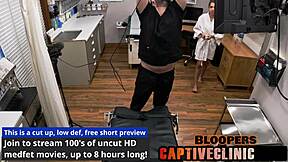 Corporate slaves scene with aria nicole has bdsm nurse domination and anal fingering in latex gloves