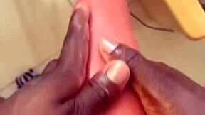 Sneak peak of BBC penetrating white pussy with toy in solo orgasm action