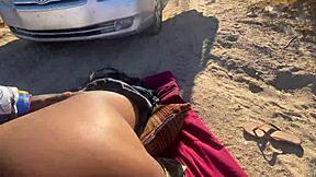 Just a quick doggystyle fuck with petite ebony before class in the outdoor classroom area.