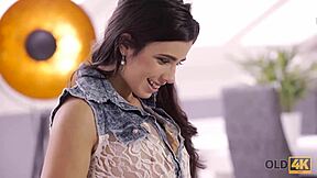 Student gets off on rough anal with older bald man.