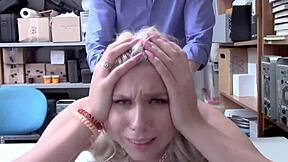 Pornstar Jaycee Starr Rides That Huge Uniformed Cop's Cock in the Shop