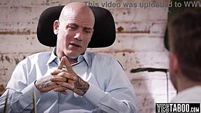 Big cock daddy rails hairy milf secretary doggystyle in office while stepson watches and shares