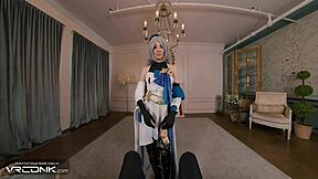 Can this vr conk skinny bronya in stockings handle getting fucked with loud moans in honkai star rail cosplay parody