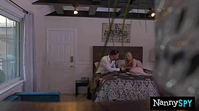 horny blonde nanny quits the lesbian tease to ride her boss's big cock in missionary